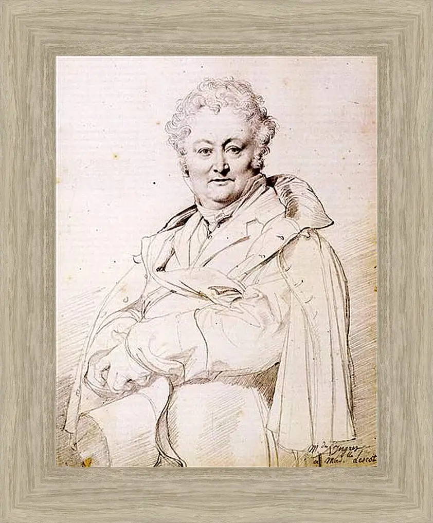 Картина в раме - Portrait of Guillaume Guillon Lethiere. Жан Огюст Доминик Энгр