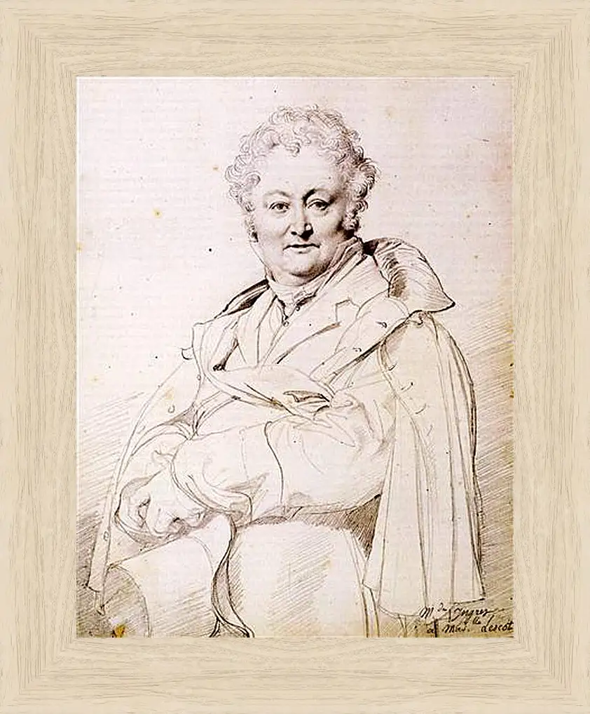 Картина в раме - Portrait of Guillaume Guillon Lethiere. Жан Огюст Доминик Энгр