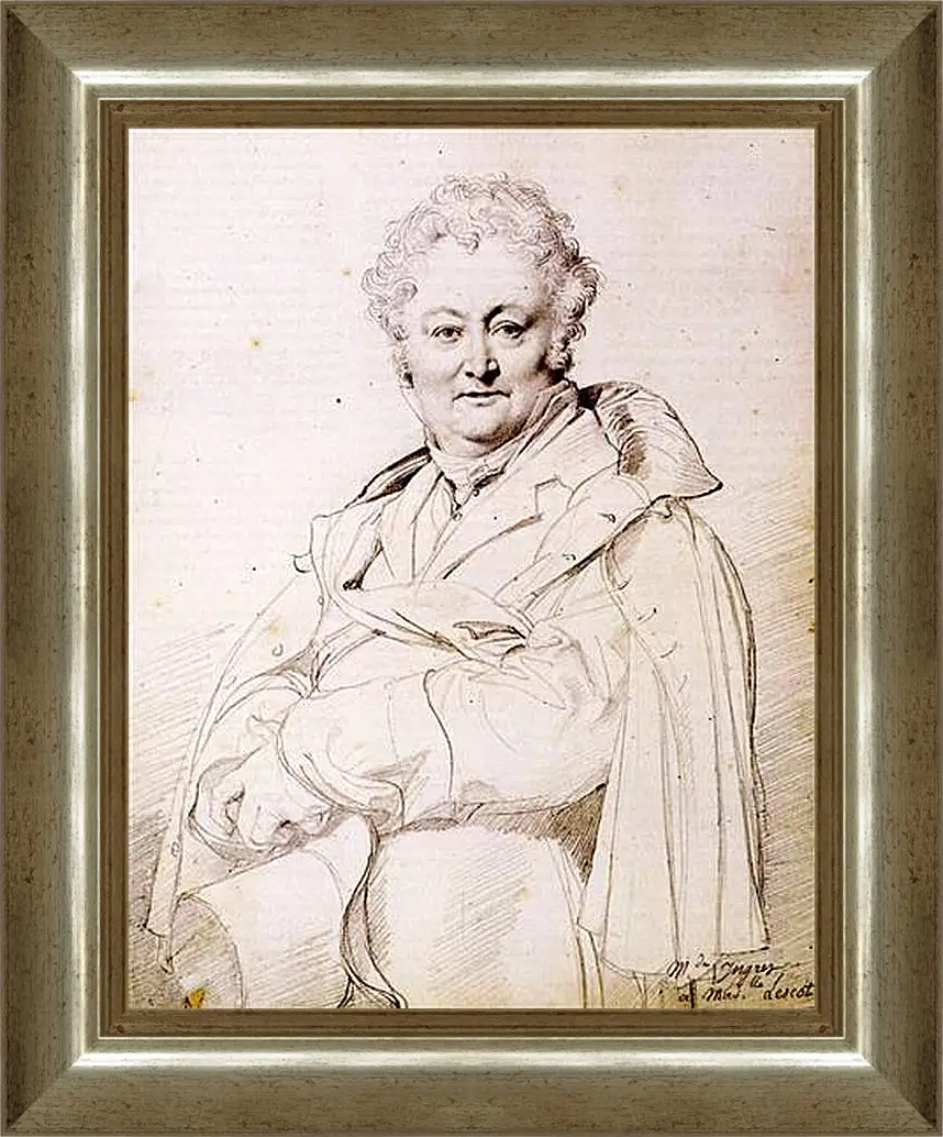 Картина в раме - Portrait of Guillaume Guillon Lethiere. Жан Огюст Доминик Энгр
