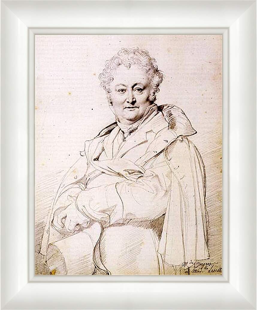 Картина в раме - Portrait of Guillaume Guillon Lethiere. Жан Огюст Доминик Энгр

