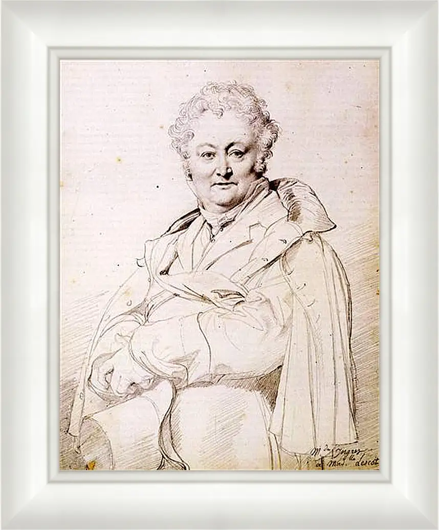 Картина в раме - Portrait of Guillaume Guillon Lethiere. Жан Огюст Доминик Энгр
