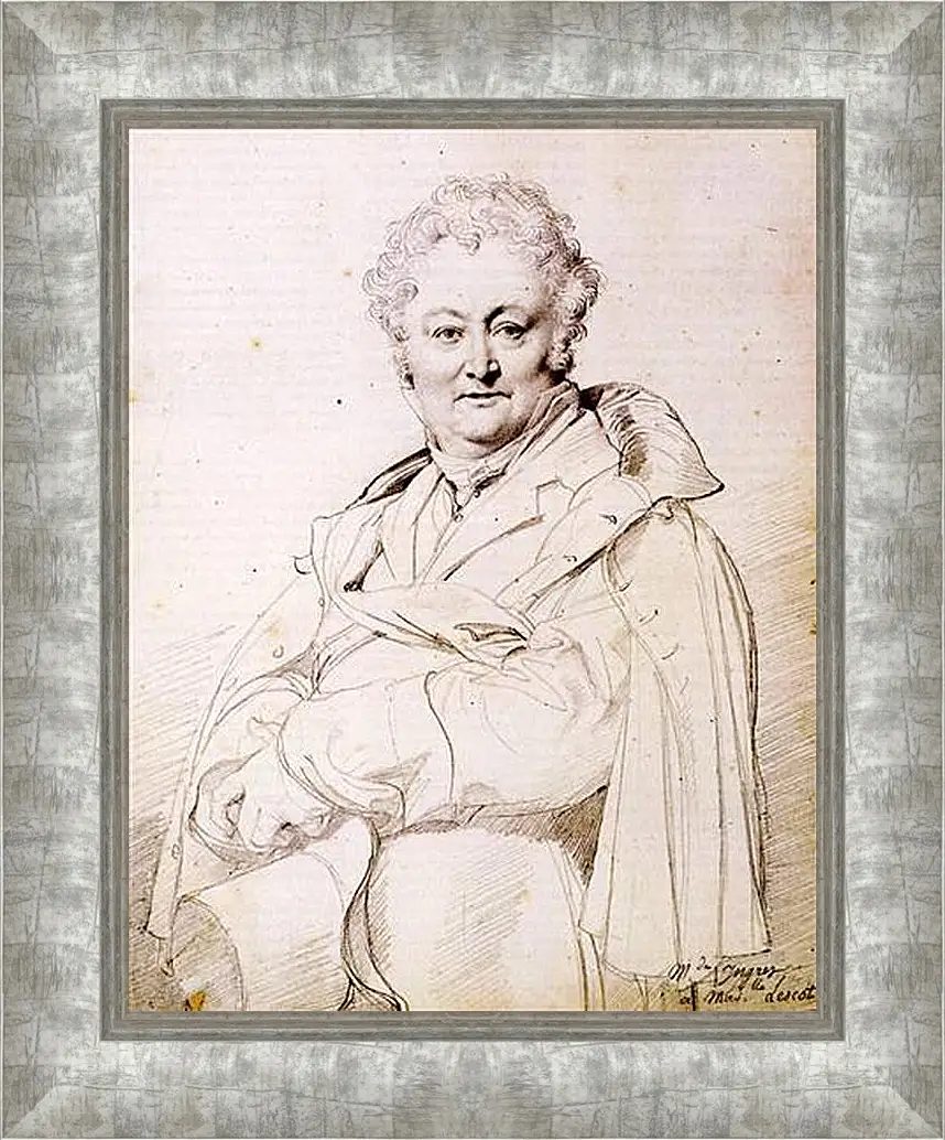 Картина в раме - Portrait of Guillaume Guillon Lethiere. Жан Огюст Доминик Энгр
