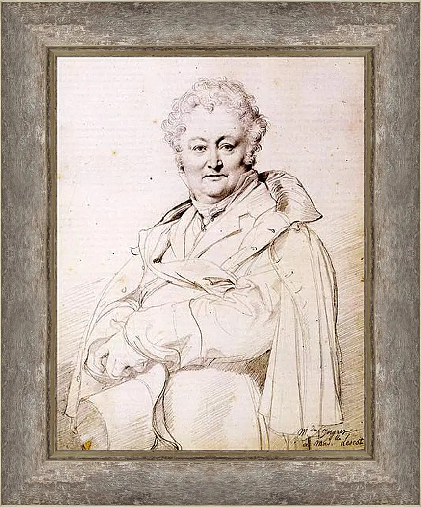 Картина в раме - Portrait of Guillaume Guillon Lethiere. Жан Огюст Доминик Энгр