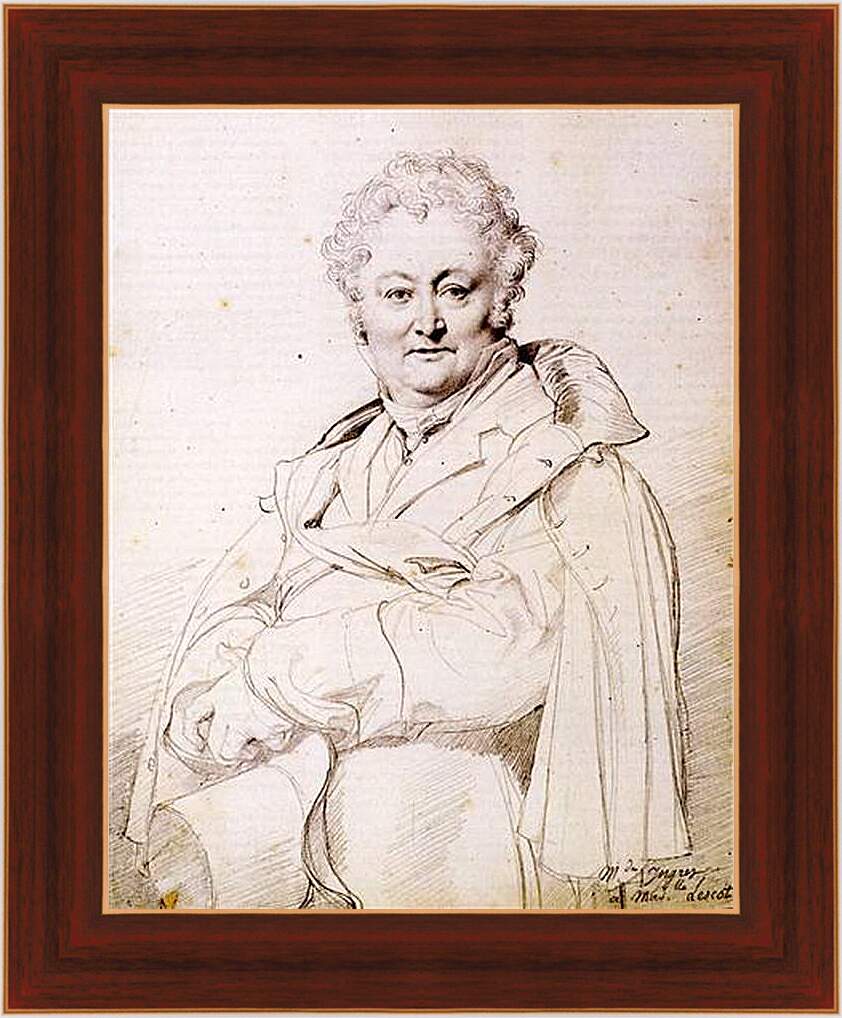 Картина в раме - Portrait of Guillaume Guillon Lethiere. Жан Огюст Доминик Энгр