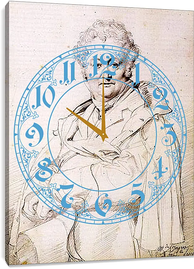 Часы картина - Portrait of Guillaume Guillon Lethiere. Жан Огюст Доминик Энгр