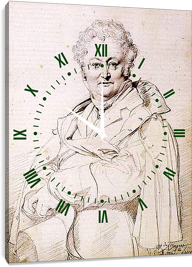 Часы картина - Portrait of Guillaume Guillon Lethiere. Жан Огюст Доминик Энгр
