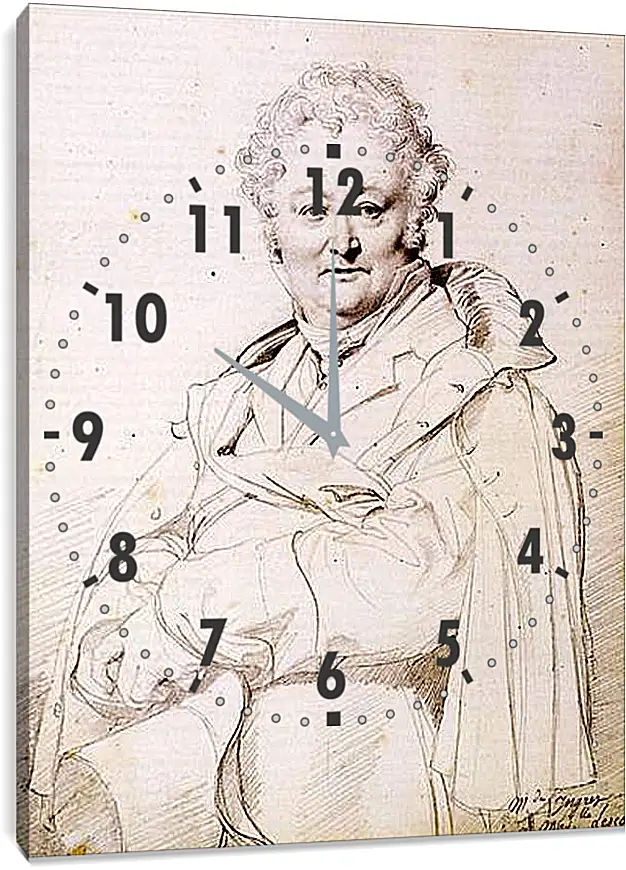 Часы картина - Portrait of Guillaume Guillon Lethiere. Жан Огюст Доминик Энгр