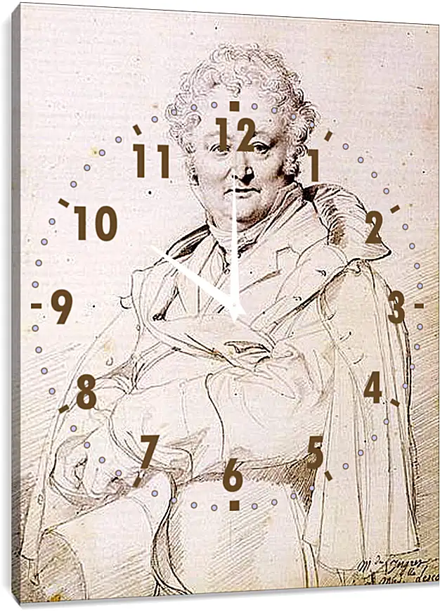 Часы картина - Portrait of Guillaume Guillon Lethiere. Жан Огюст Доминик Энгр