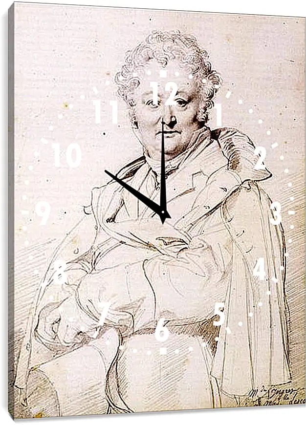 Часы картина - Portrait of Guillaume Guillon Lethiere. Жан Огюст Доминик Энгр