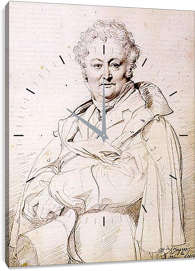 Часы картина - Portrait of Guillaume Guillon Lethiere. Жан Огюст Доминик Энгр
