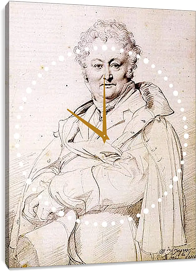 Часы картина - Portrait of Guillaume Guillon Lethiere. Жан Огюст Доминик Энгр
