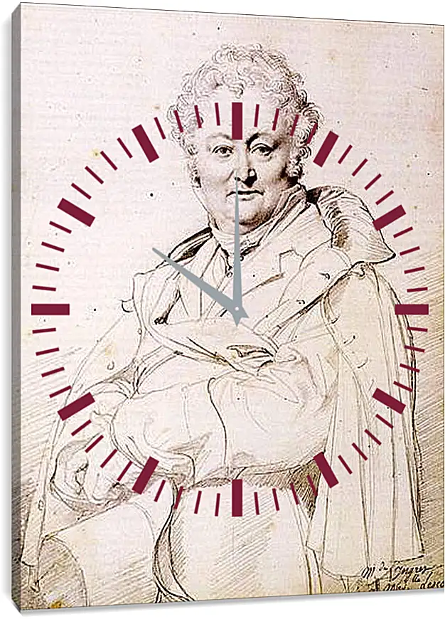 Часы картина - Portrait of Guillaume Guillon Lethiere. Жан Огюст Доминик Энгр