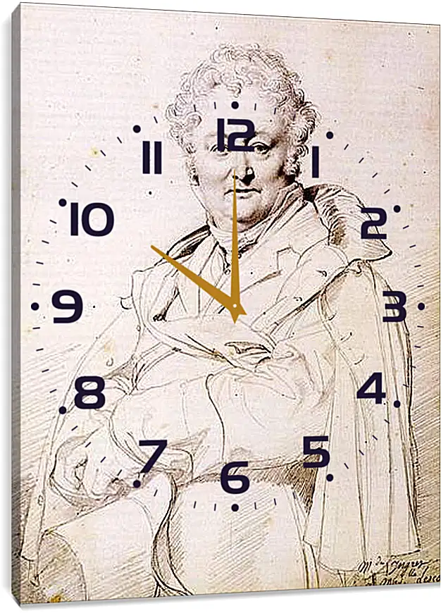 Часы картина - Portrait of Guillaume Guillon Lethiere. Жан Огюст Доминик Энгр