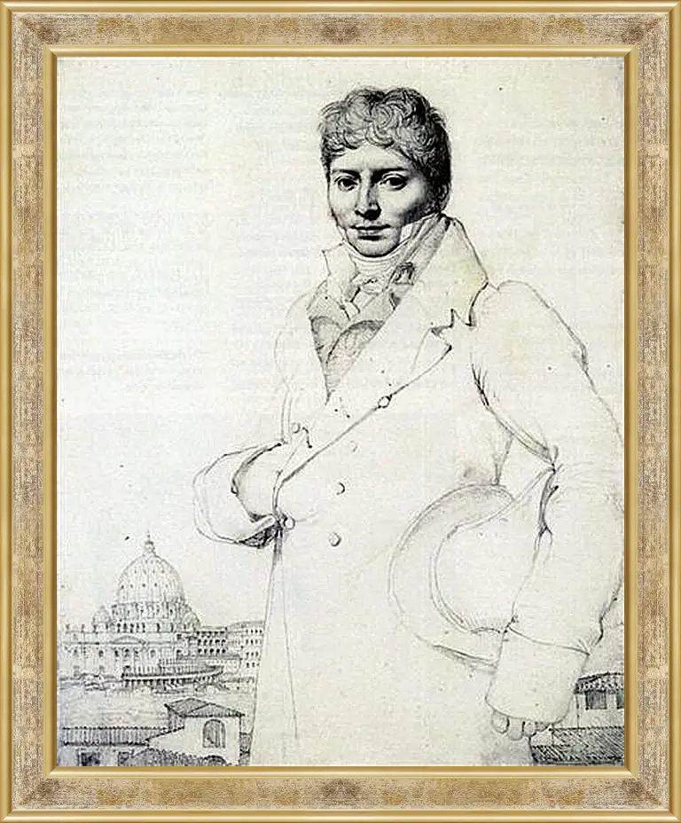 Картина в раме - Portrait of Dr. Jean Louis Robin. Жан Огюст Доминик Энгр
