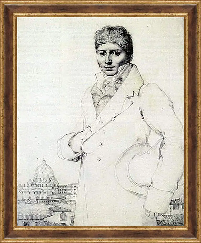 Картина в раме - Portrait of Dr. Jean Louis Robin. Жан Огюст Доминик Энгр