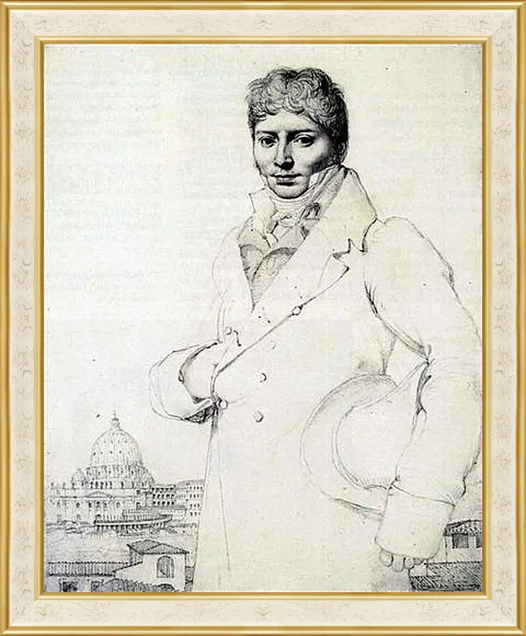 Картина в раме - Portrait of Dr. Jean Louis Robin. Жан Огюст Доминик Энгр