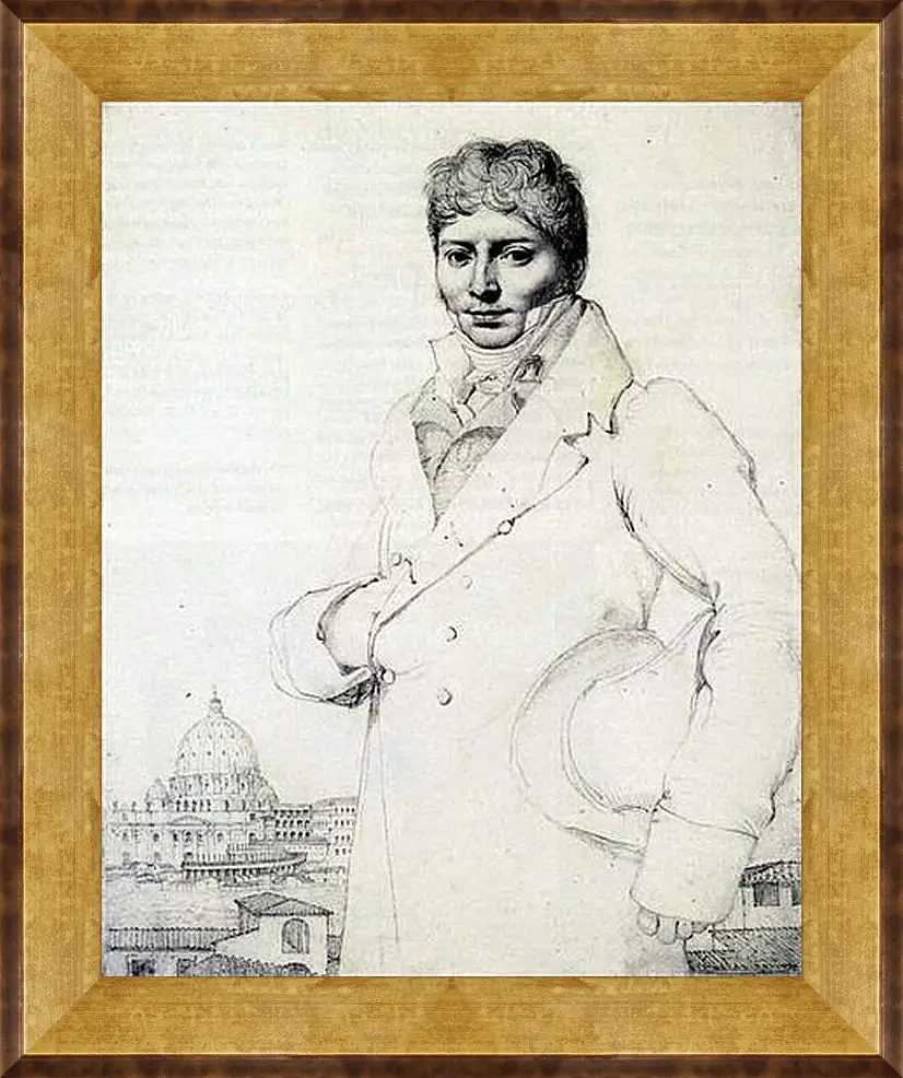 Картина в раме - Portrait of Dr. Jean Louis Robin. Жан Огюст Доминик Энгр