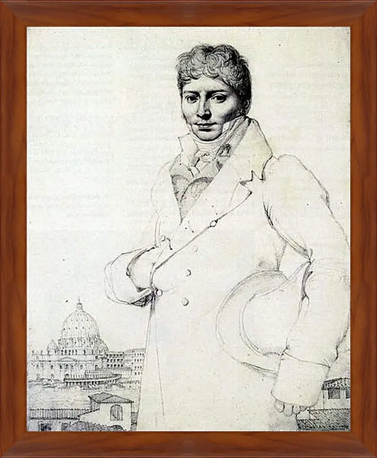 Картина в раме - Portrait of Dr. Jean Louis Robin. Жан Огюст Доминик Энгр