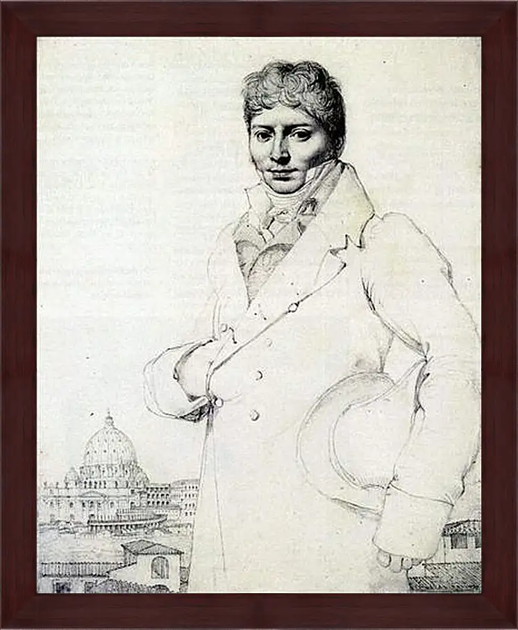 Картина в раме - Portrait of Dr. Jean Louis Robin. Жан Огюст Доминик Энгр
