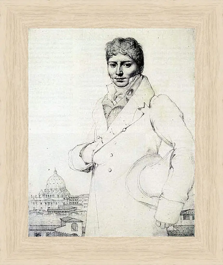 Картина в раме - Portrait of Dr. Jean Louis Robin. Жан Огюст Доминик Энгр