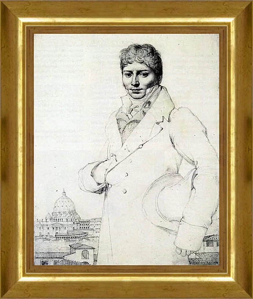 Картина в раме - Portrait of Dr. Jean Louis Robin. Жан Огюст Доминик Энгр
