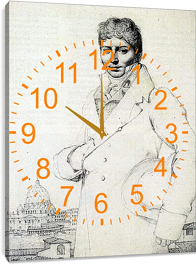 Часы картина - Portrait of Dr. Jean Louis Robin. Жан Огюст Доминик Энгр