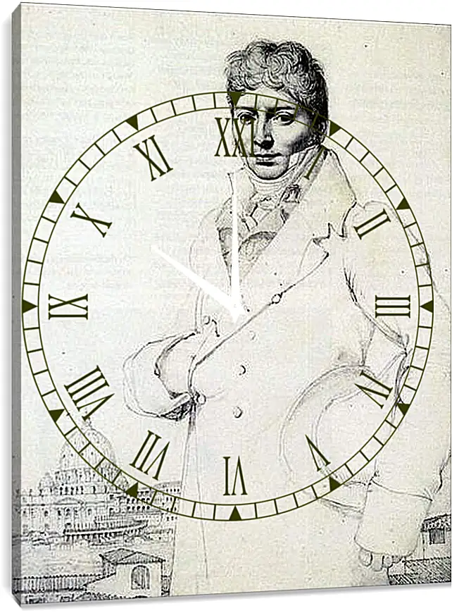 Часы картина - Portrait of Dr. Jean Louis Robin. Жан Огюст Доминик Энгр