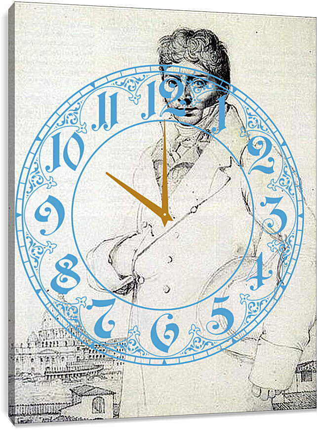 Часы картина - Portrait of Dr. Jean Louis Robin. Жан Огюст Доминик Энгр
