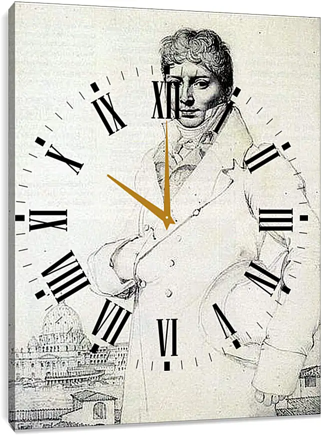 Часы картина - Portrait of Dr. Jean Louis Robin. Жан Огюст Доминик Энгр