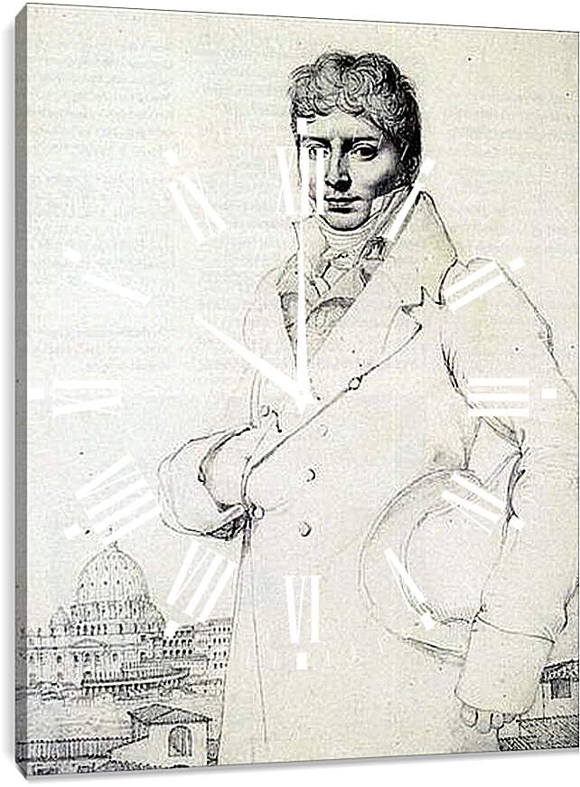Часы картина - Portrait of Dr. Jean Louis Robin. Жан Огюст Доминик Энгр
