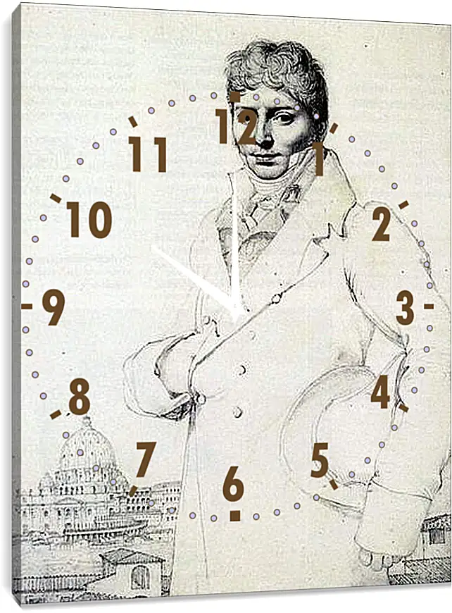 Часы картина - Portrait of Dr. Jean Louis Robin. Жан Огюст Доминик Энгр