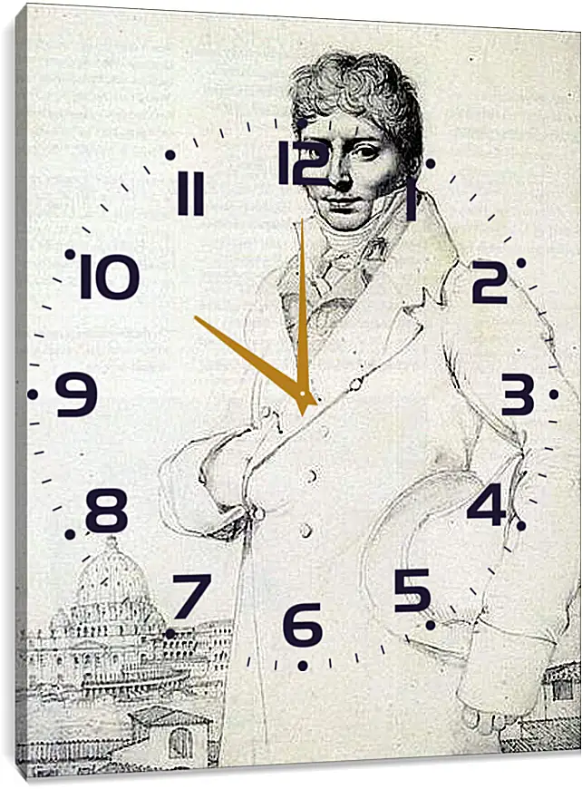 Часы картина - Portrait of Dr. Jean Louis Robin. Жан Огюст Доминик Энгр