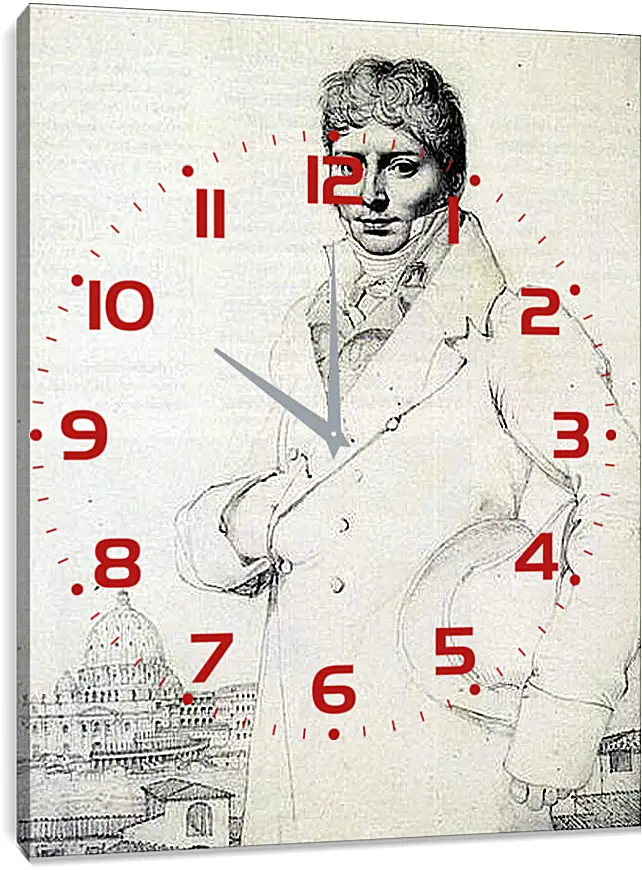 Часы картина - Portrait of Dr. Jean Louis Robin. Жан Огюст Доминик Энгр