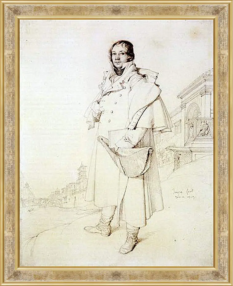 Картина в раме - Portrait of Charles Francois Mallet. Жан Огюст Доминик Энгр