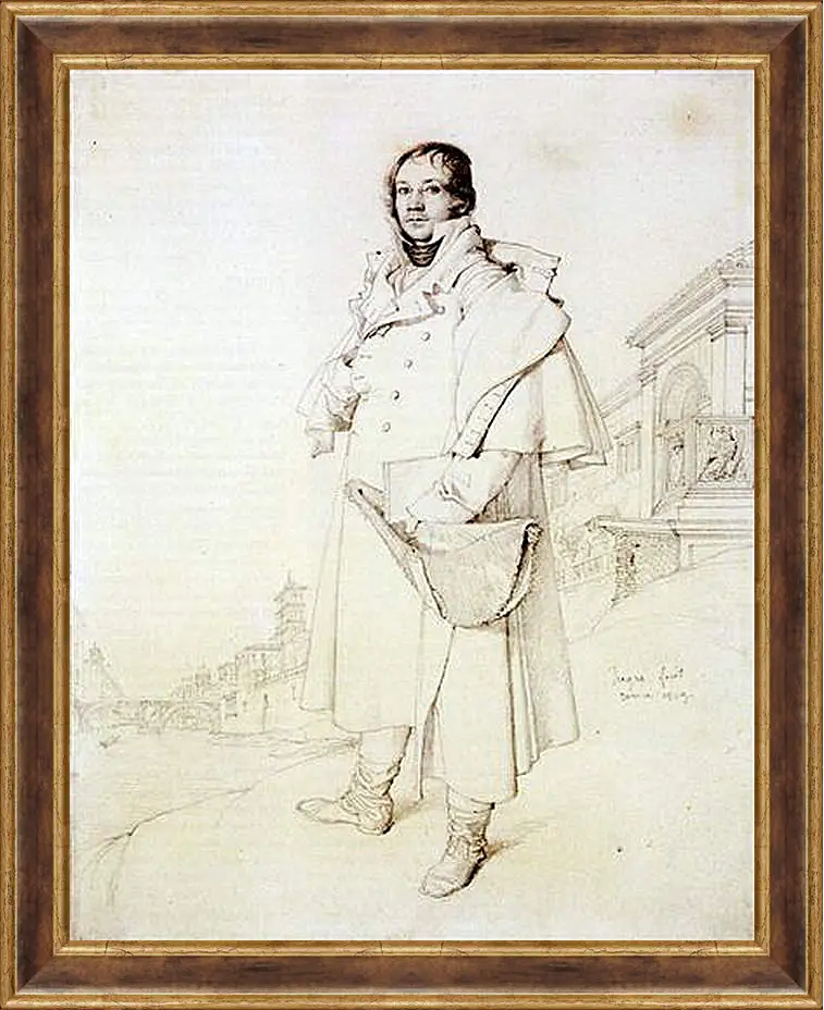 Картина в раме - Portrait of Charles Francois Mallet. Жан Огюст Доминик Энгр