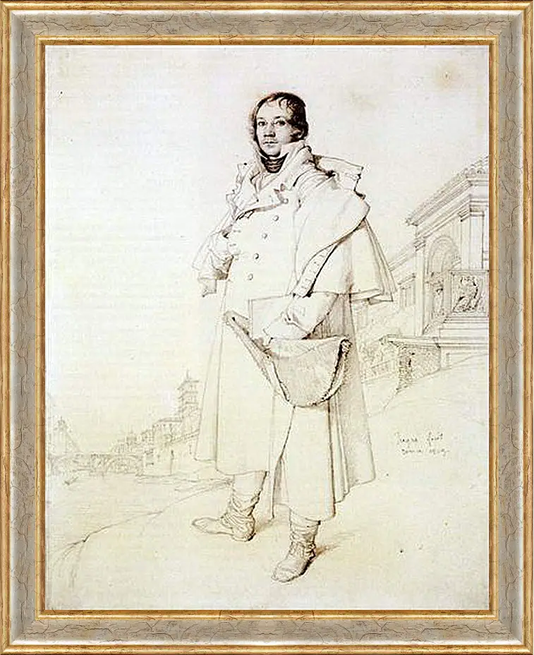 Картина в раме - Portrait of Charles Francois Mallet. Жан Огюст Доминик Энгр