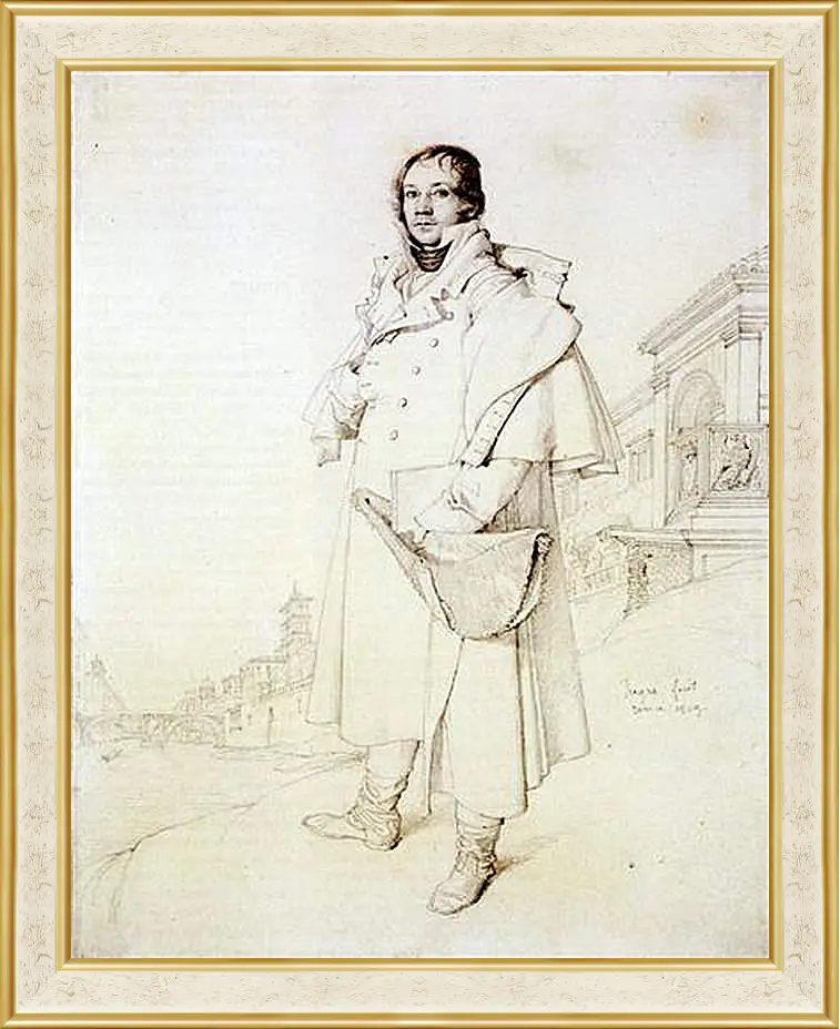 Картина в раме - Portrait of Charles Francois Mallet. Жан Огюст Доминик Энгр
