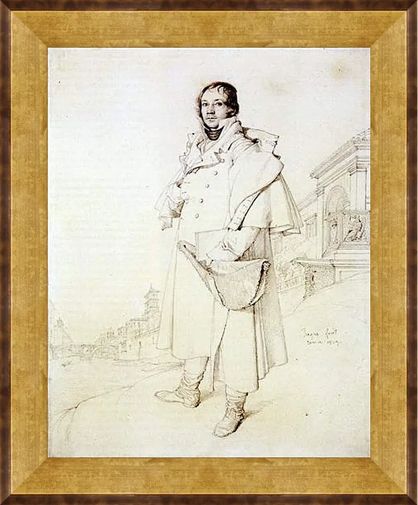 Картина в раме - Portrait of Charles Francois Mallet. Жан Огюст Доминик Энгр
