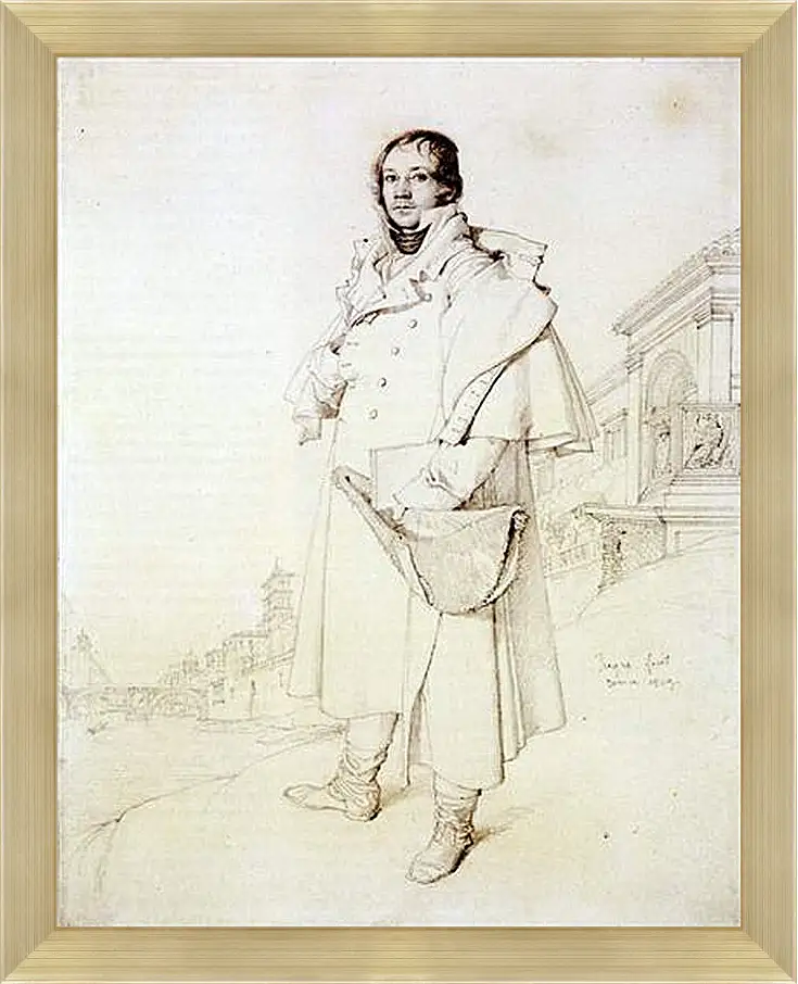 Картина в раме - Portrait of Charles Francois Mallet. Жан Огюст Доминик Энгр
