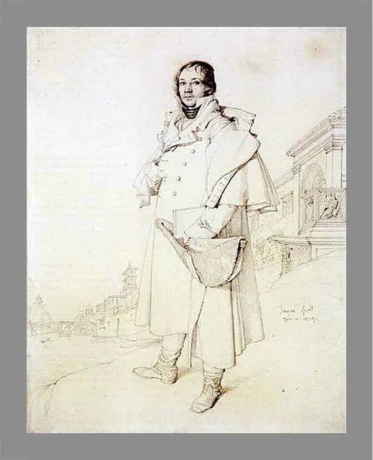 Картина в раме - Portrait of Charles Francois Mallet. Жан Огюст Доминик Энгр