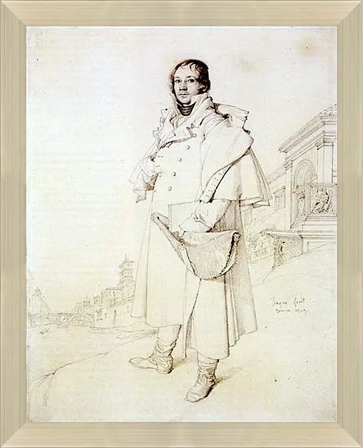 Картина в раме - Portrait of Charles Francois Mallet. Жан Огюст Доминик Энгр