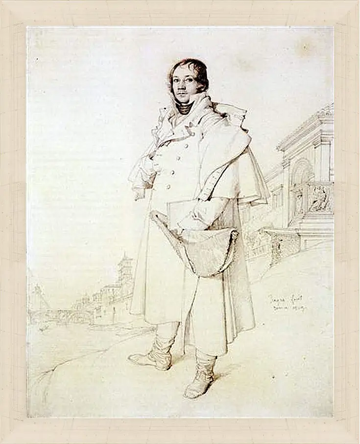 Картина в раме - Portrait of Charles Francois Mallet. Жан Огюст Доминик Энгр