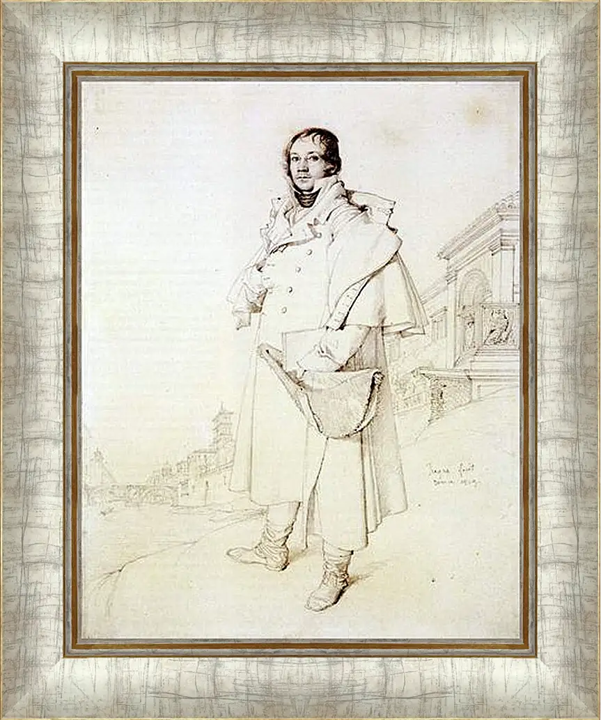 Картина в раме - Portrait of Charles Francois Mallet. Жан Огюст Доминик Энгр