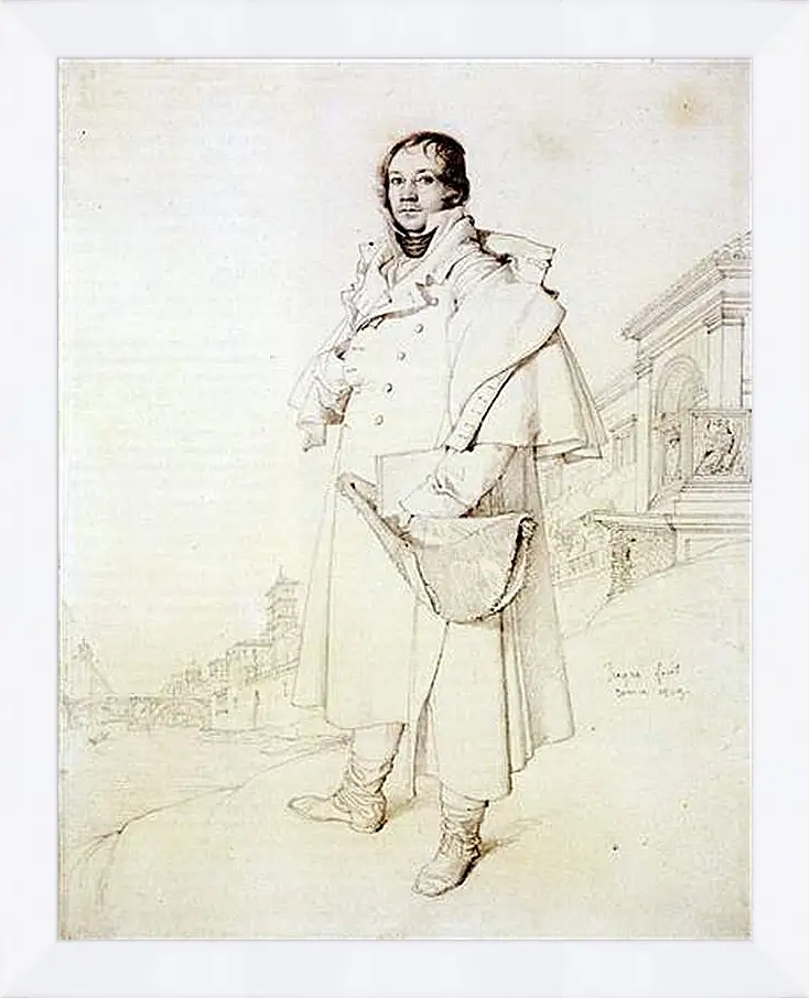 Картина в раме - Portrait of Charles Francois Mallet. Жан Огюст Доминик Энгр