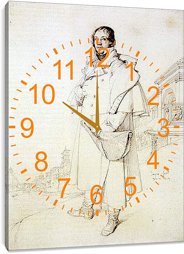 Часы картина - Portrait of Charles Francois Mallet. Жан Огюст Доминик Энгр

