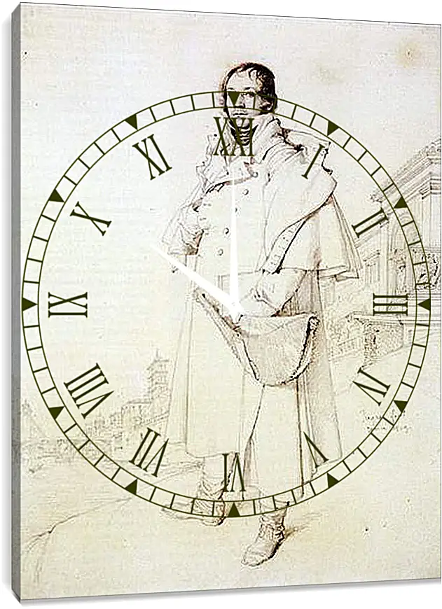 Часы картина - Portrait of Charles Francois Mallet. Жан Огюст Доминик Энгр