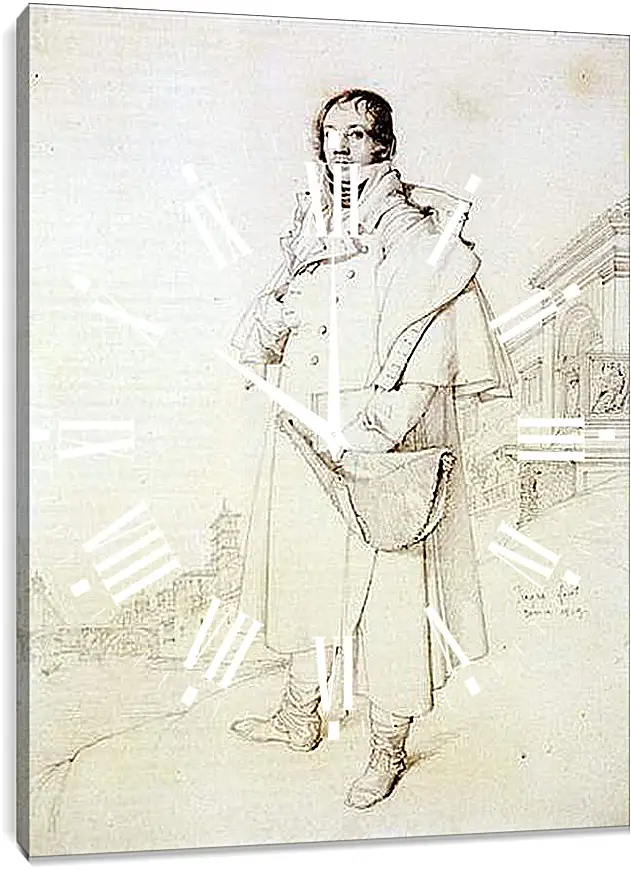 Часы картина - Portrait of Charles Francois Mallet. Жан Огюст Доминик Энгр