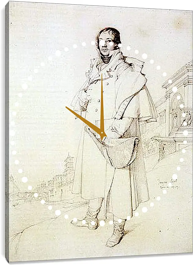 Часы картина - Portrait of Charles Francois Mallet. Жан Огюст Доминик Энгр