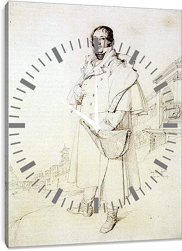 Часы картина - Portrait of Charles Francois Mallet. Жан Огюст Доминик Энгр
