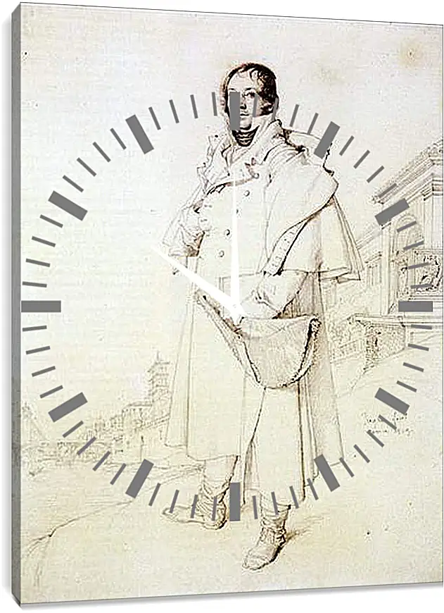 Часы картина - Portrait of Charles Francois Mallet. Жан Огюст Доминик Энгр
